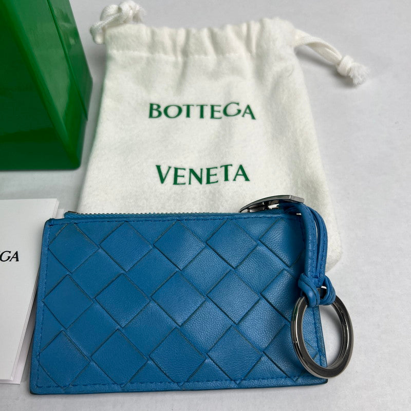 【中古品】【レディース】 BOTTEGA VENETA ボッテガ・ヴェネタ イントレチャート コインケース ライトブルー 箱付 ※角スレあり 財布 181-260705-io-01-fuzh 万代Net店