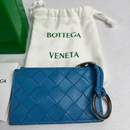 【中古品】【レディース】 BOTTEGA VENETA ボッテガ・ヴェネタ イントレチャート コインケース ライトブルー 箱付 ※角スレあり 財布 181-260705-io-01-fuzh 万代Net店