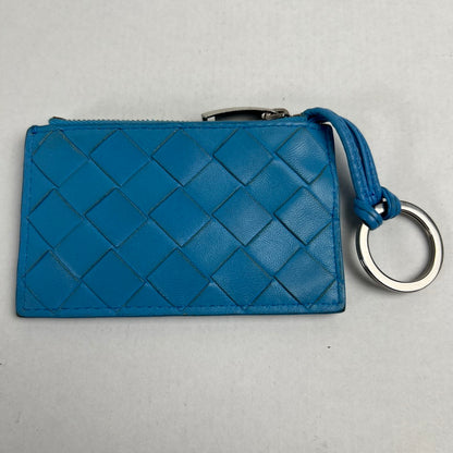 【中古品】【レディース】 BOTTEGA VENETA ボッテガ・ヴェネタ イントレチャート コインケース ライトブルー 箱付 ※角スレあり 財布 181-260705-io-01-fuzh 万代Net店