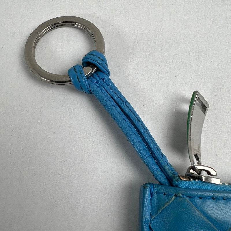 【中古品】【レディース】 BOTTEGA VENETA ボッテガ・ヴェネタ イントレチャート コインケース ライトブルー 箱付 ※角スレあり 財布 181-260705-io-01-fuzh 万代Net店