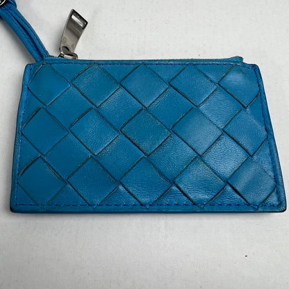 【中古品】【レディース】 BOTTEGA VENETA ボッテガ・ヴェネタ イントレチャート コインケース ライトブルー 箱付 ※角スレあり 財布 181-260705-io-01-fuzh 万代Net店