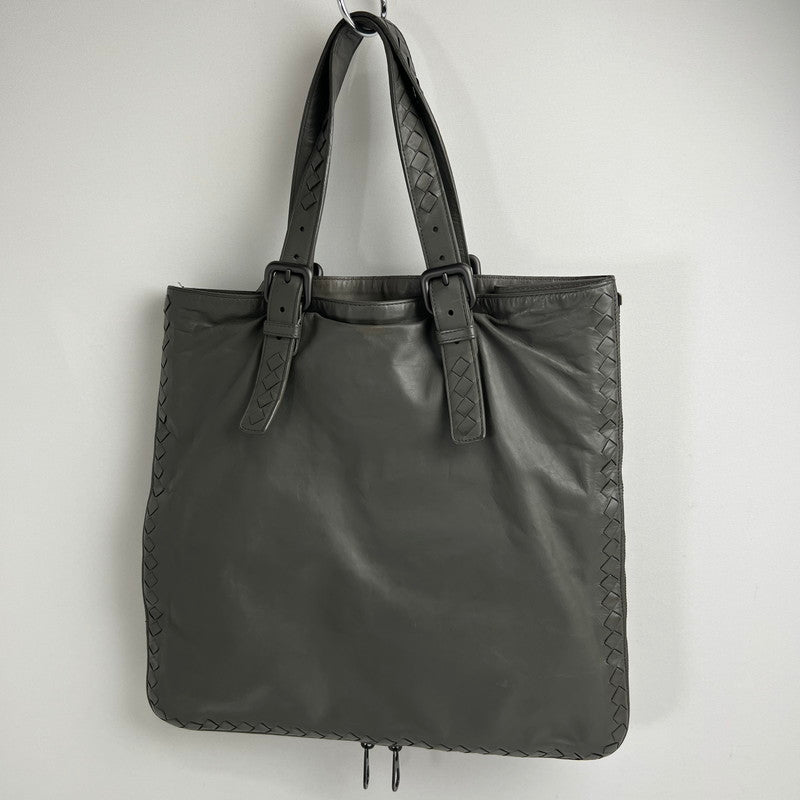 【中古品】【レディース】 BOTTEGA VENETA ボッテガ・ヴェネタ イントレチャート サイドファスナートートバッグ KHAKI ※汚れ・キズあり カバン 180-260705-io-06-fuzh 万代Net店
