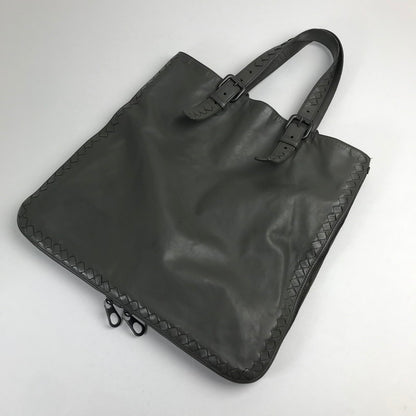 【中古品】【レディース】 BOTTEGA VENETA ボッテガ・ヴェネタ イントレチャート サイドファスナートートバッグ KHAKI ※汚れ・キズあり カバン 180-260705-io-06-fuzh 万代Net店