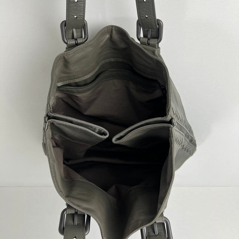 【中古品】【レディース】 BOTTEGA VENETA ボッテガ・ヴェネタ イントレチャート サイドファスナートートバッグ KHAKI ※汚れ・キズあり カバン 180-260705-io-06-fuzh 万代Net店