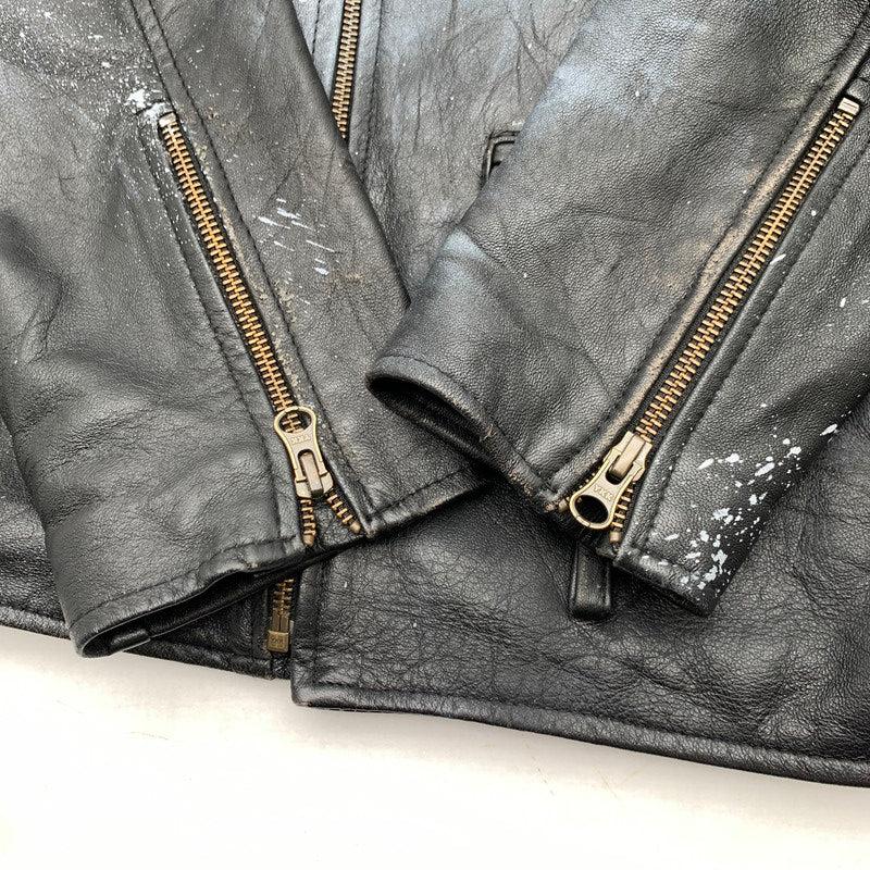 【中古品】【メンズ】 USED レザーライダースジャケット ライダース ジャケット BLACK ペイント加工 SIZE:38 ※ダメージ有・使用感あり 147-260705-io-21-fuzh 万代Net店