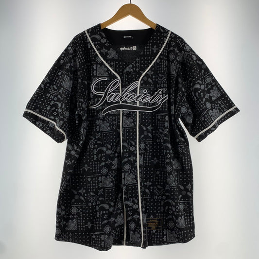 【中古品】【メンズ】 SUBCIETY BASEBALL SHIRT サブサエティ ベースボールシャツ 半袖シャツ ペイズリー柄 SIZE:XL 142-260705-io-18-fuzh 万代Net店