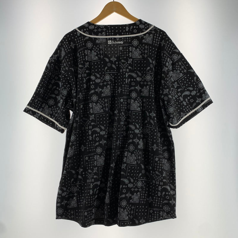 【中古品】【メンズ】 SUBCIETY BASEBALL SHIRT サブサエティ ベースボールシャツ 半袖シャツ ペイズリー柄 SIZE:XL 142-260705-io-18-fuzh 万代Net店