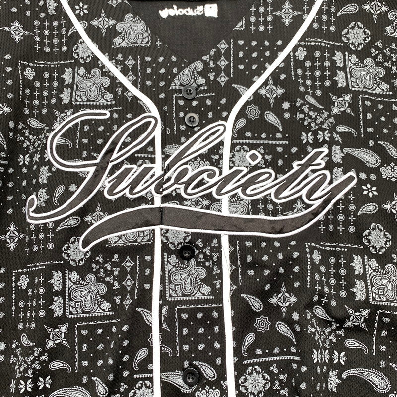 【中古品】【メンズ】 SUBCIETY BASEBALL SHIRT サブサエティ ベースボールシャツ 半袖シャツ ペイズリー柄 SIZE:XL 142-260705-io-18-fuzh 万代Net店