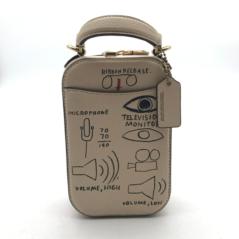 【中古品】【レディース】 COACH×JEAN‐MICHEL BASQUIAT コーチ × ジャン＝ミシェル・バスキア ショルダーバック BEIGE らくがき風　※ZIP渋め、汚れ有 カバン 180-260706-ky-02-fuzh 万代Net店