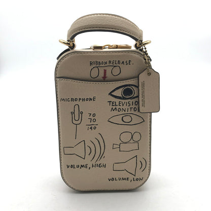 【中古品】【レディース】 COACH×JEAN‐MICHEL BASQUIAT コーチ × ジャン＝ミシェル・バスキア ショルダーバック BEIGE らくがき風　※ZIP渋め、汚れ有 カバン 180-260706-ky-02-fuzh 万代Net店