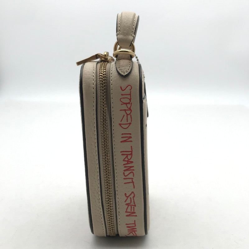 【中古品】【レディース】 COACH×JEAN‐MICHEL BASQUIAT コーチ × ジャン＝ミシェル・バスキア ショルダーバック BEIGE らくがき風　※ZIP渋め、汚れ有 カバン 180-260706-ky-02-fuzh 万代Net店