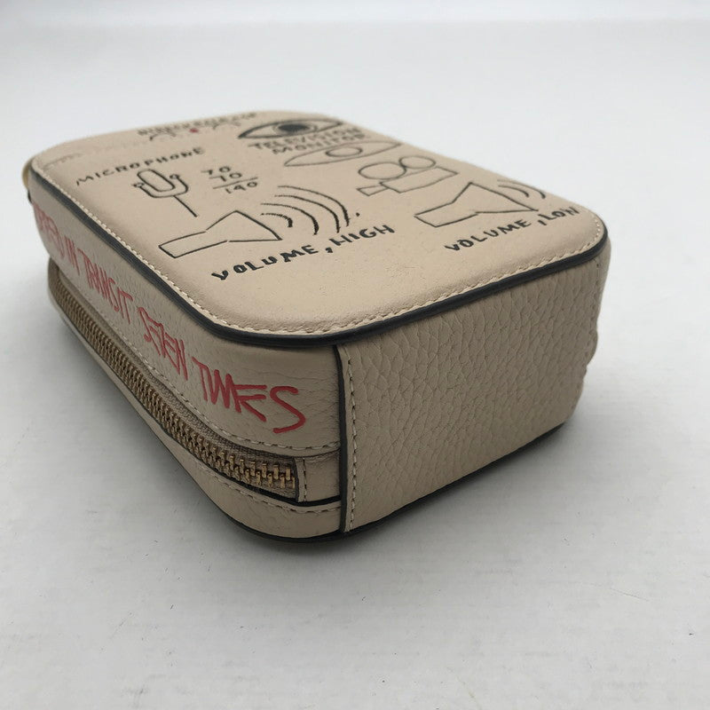 【中古品】【レディース】 COACH×JEAN‐MICHEL BASQUIAT コーチ × ジャン＝ミシェル・バスキア ショルダーバック BEIGE らくがき風　※ZIP渋め、汚れ有 カバン 180-260706-ky-02-fuzh 万代Net店