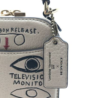 【中古品】【レディース】 COACH×JEAN‐MICHEL BASQUIAT コーチ × ジャン＝ミシェル・バスキア ショルダーバック BEIGE らくがき風　※ZIP渋め、汚れ有 カバン 180-260706-ky-02-fuzh 万代Net店