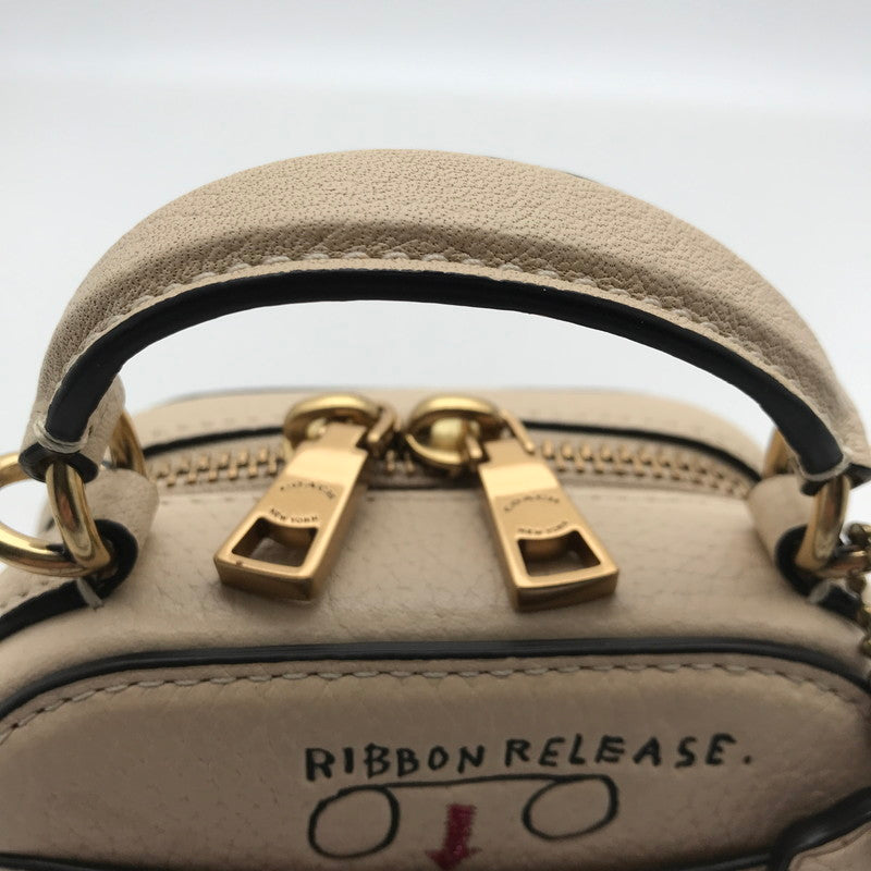 【中古品】【レディース】 COACH×JEAN‐MICHEL BASQUIAT コーチ × ジャン＝ミシェル・バスキア ショルダーバック BEIGE らくがき風　※ZIP渋め、汚れ有 カバン 180-260706-ky-02-fuzh 万代Net店