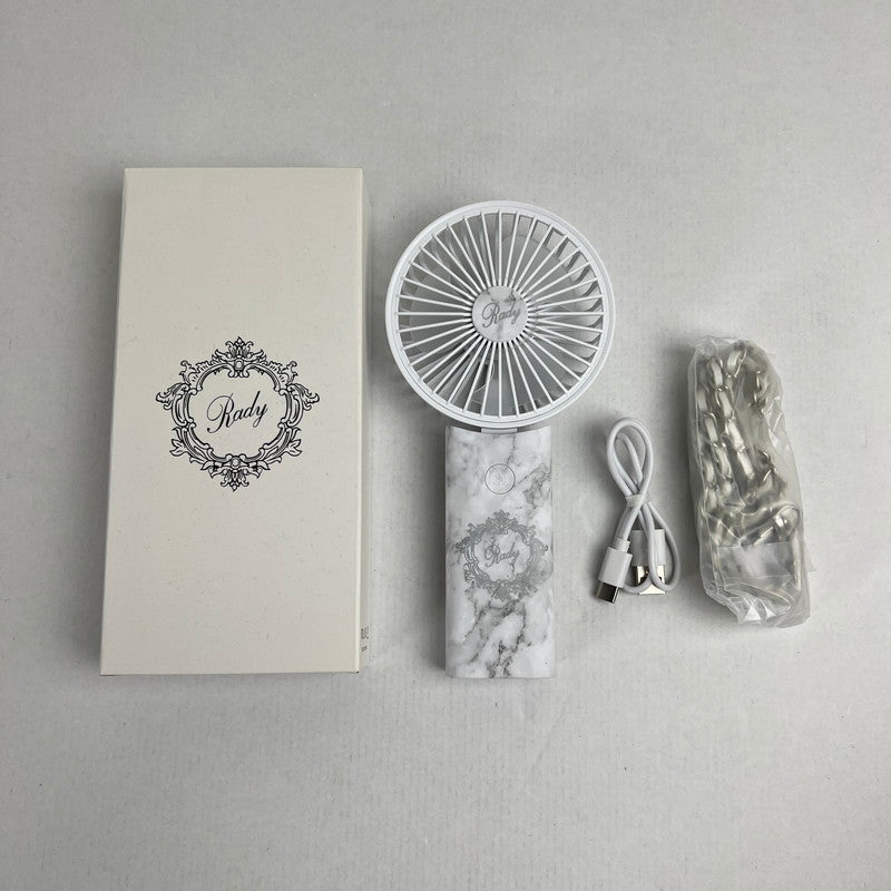 【中古美品】 Rady 折りたたみハンディファン 大理石 ミニ扇風機 ノベルティー 099-260713-MO-03-fuz 万代Net店