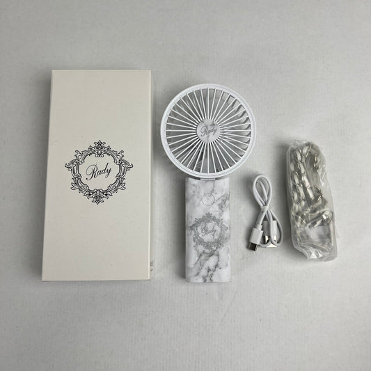 【中古美品】 Rady 折りたたみハンディファン 大理石 ミニ扇風機 ノベルティー 099-260713-MO-03-fuz 万代Net店