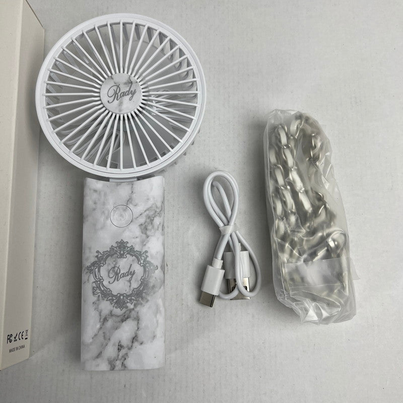 【中古美品】 Rady 折りたたみハンディファン 大理石 ミニ扇風機 ノベルティー 099-260713-MO-03-fuz 万代Net店