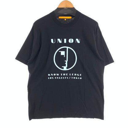 【中古品】【メンズ】 UNION ユニオン 半袖Tシャツ フロントプリント カットソー ブランド 古着 142-260726-gm-22-fuzh サイズ：3 カラー：ブラック 万代Net店