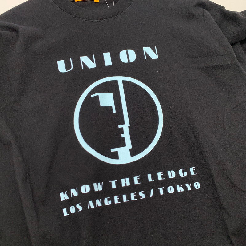 【中古品】【メンズ】 UNION ユニオン 半袖Tシャツ フロントプリント カットソー ブランド 古着 142-260726-gm-22-fuzh サイズ：3 カラー：ブラック 万代Net店