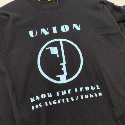 【中古品】【メンズ】 UNION ユニオン 半袖Tシャツ フロントプリント カットソー ブランド 古着 142-260726-gm-22-fuzh サイズ：3 カラー：ブラック 万代Net店