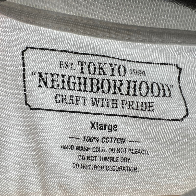 【中古品】【メンズ】 NEIGHBORHOOD ネイバーフッド 半袖Tシャツ バック フロントロゴ(NBHD) 142-260710-ny-02-fuzh サイズ：XL カラー：ホワイト 万代Net店