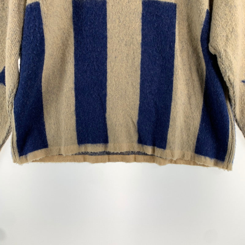 【中古品】【メンズ】 LIBERAL ARTS リベラルアーツ KNIT ニット 星条旗 US SHAGGY MOHAIR 142-260707-ny-05-fuzh サイズ：M カラー：ベージュ 青 万代Net店