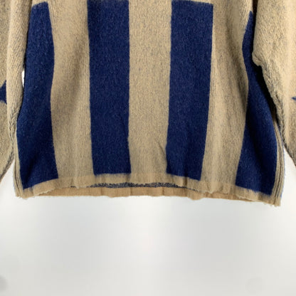 【中古品】【メンズ】 LIBERAL ARTS リベラルアーツ KNIT ニット 星条旗 US SHAGGY MOHAIR 142-260707-ny-05-fuzh サイズ：M カラー：ベージュ 青 万代Net店