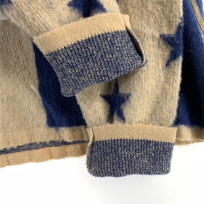 【中古品】【メンズ】 LIBERAL ARTS リベラルアーツ KNIT ニット 星条旗 US SHAGGY MOHAIR 142-260707-ny-05-fuzh サイズ：M カラー：ベージュ 青 万代Net店