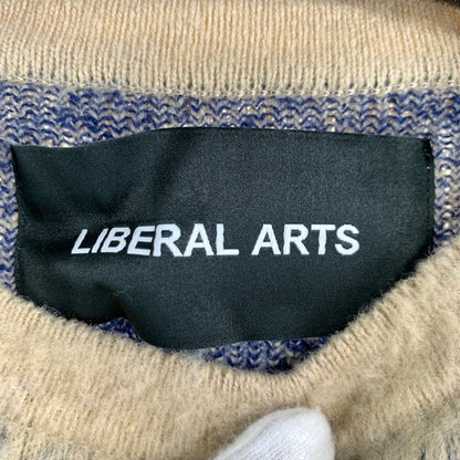 【中古品】【メンズ】 LIBERAL ARTS リベラルアーツ KNIT ニット 星条旗 US SHAGGY MOHAIR 142-260707-ny-05-fuzh サイズ：M カラー：ベージュ 青 万代Net店