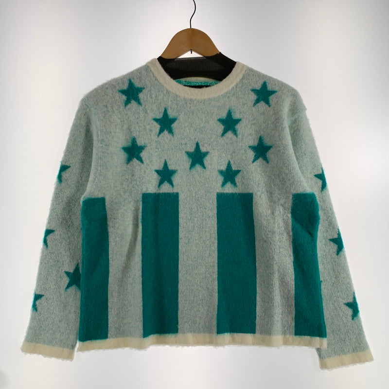 【中古品】【メンズ】 LIBERAL ARTS リベラルアーツ KNIT ニット 星条旗 US SHAGGY MOHAIR 170-260707-ny-04-fuzh サイズ：フリー カラー：ホワイト エメラルドグリーン 万代Net店