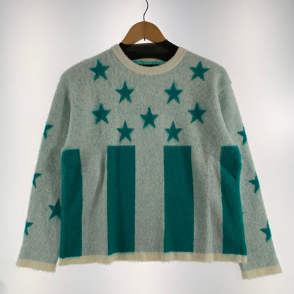 【中古品】【メンズ】 LIBERAL ARTS リベラルアーツ KNIT ニット 星条旗 US SHAGGY MOHAIR 170-260707-ny-04-fuzh サイズ：フリー カラー：ホワイト エメラルドグリーン 万代Net店