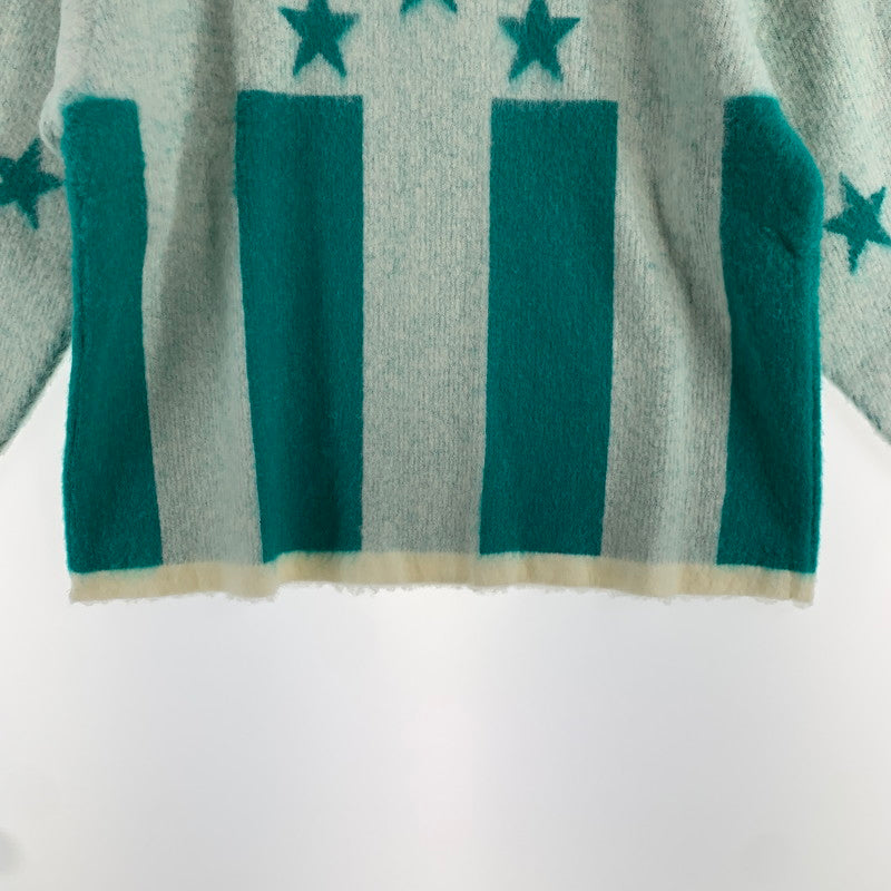 【中古品】【メンズ】 LIBERAL ARTS リベラルアーツ KNIT ニット 星条旗 US SHAGGY MOHAIR 170-260707-ny-04-fuzh サイズ：フリー カラー：ホワイト エメラルドグリーン 万代Net店