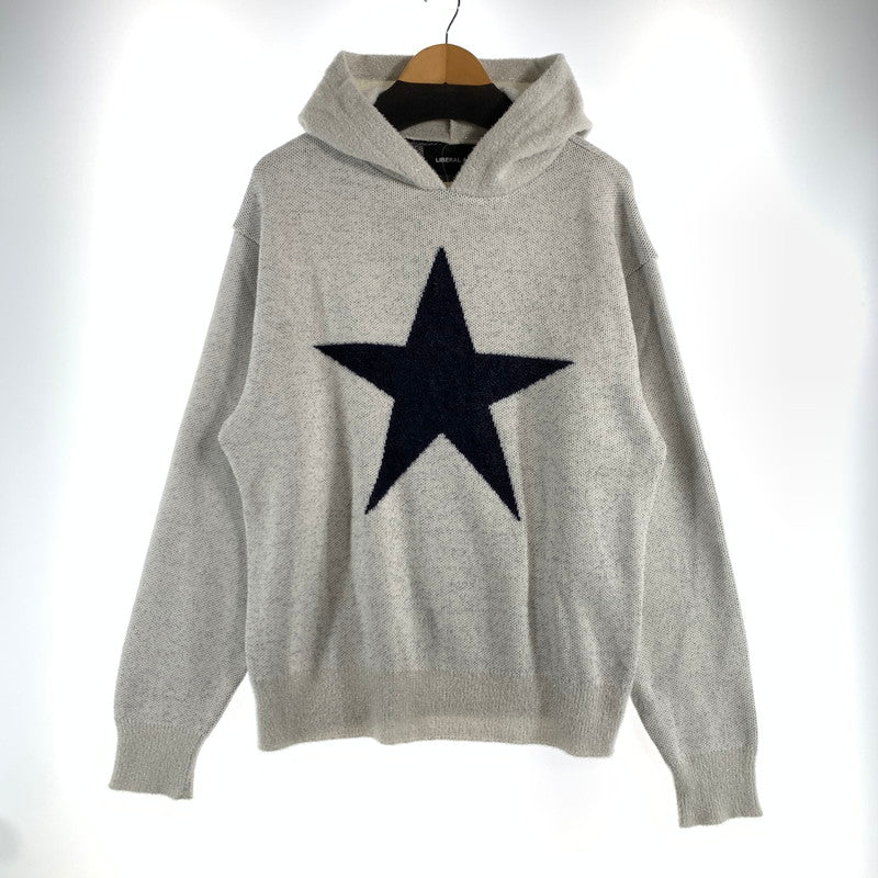 【中古品】【メンズ】 LIBERAL ARTS リベラルアーツ KNIT ニット STAR GRITTER HOODY ニットスターフード グリッター 142-260707-ny-06-fuzh サイズ：M カラー：ホワイト ブラック 万代Net店