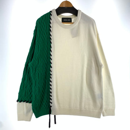 【中古品】【メンズ】 LIBERAL ARTS リベラルアーツ KNIT ニットセーター バイカラー アシメ 142-260707-ny-03-fuzh サイズ：1 カラー：ホワイト グリーン 万代Net店