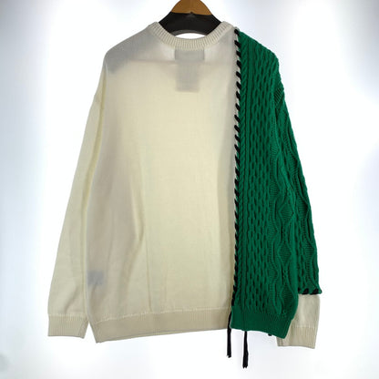 【中古品】【メンズ】 LIBERAL ARTS リベラルアーツ KNIT ニットセーター バイカラー アシメ 142-260707-ny-03-fuzh サイズ：1 カラー：ホワイト グリーン 万代Net店