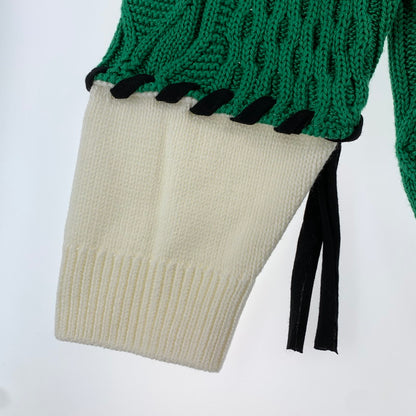 【中古品】【メンズ】 LIBERAL ARTS リベラルアーツ KNIT ニットセーター バイカラー アシメ 142-260707-ny-03-fuzh サイズ：1 カラー：ホワイト グリーン 万代Net店