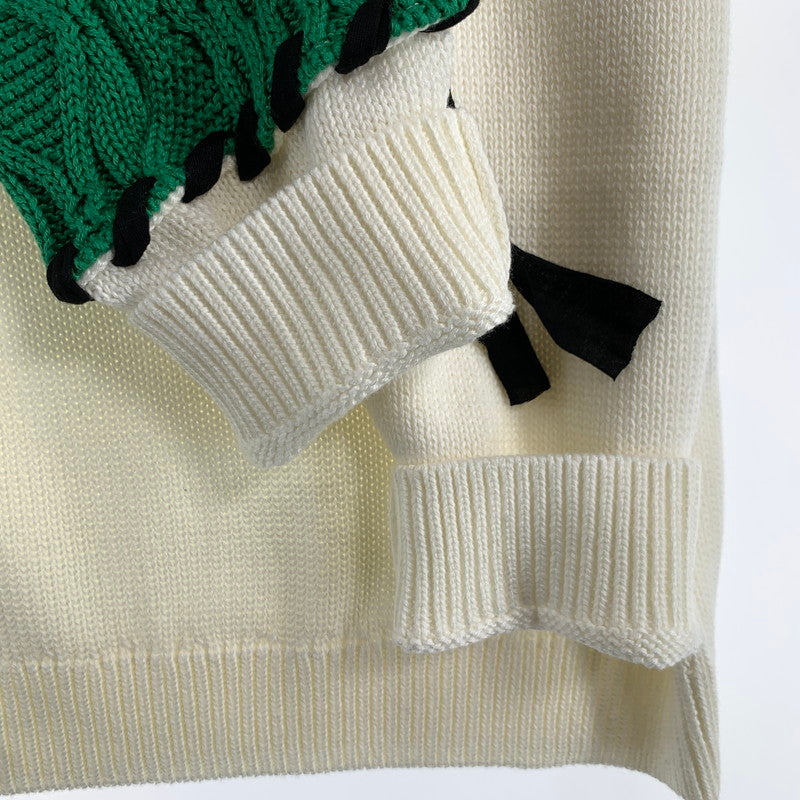 【中古品】【メンズ】 LIBERAL ARTS リベラルアーツ KNIT ニットセーター バイカラー アシメ 142-260707-ny-03-fuzh サイズ：1 カラー：ホワイト グリーン 万代Net店