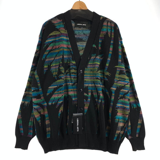 【中古品】【メンズ】 LIBERAL ARTS リベラルアーツ KNIT ニット CARDIGAN カーディガン 定価￥68.200 タグ付属 142-260707-ny-08-fuzh サイズ：フリー カラー：ブラック マルチ 万代Net店