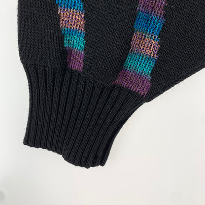 【中古品】【メンズ】 LIBERAL ARTS リベラルアーツ KNIT ニット CARDIGAN カーディガン 定価￥68.200 タグ付属 142-260707-ny-08-fuzh サイズ：フリー カラー：ブラック マルチ 万代Net店