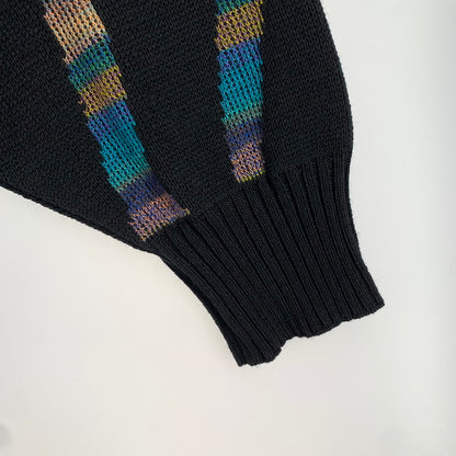 【中古品】【メンズ】 LIBERAL ARTS リベラルアーツ KNIT ニット CARDIGAN カーディガン 定価￥68.200 タグ付属 142-260707-ny-08-fuzh サイズ：フリー カラー：ブラック マルチ 万代Net店