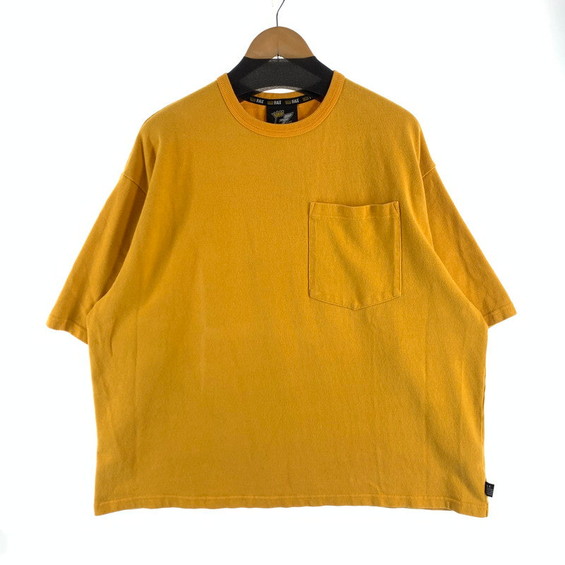 【中古品】【メンズ】 FAT エフエーティー 半袖Tシャツ F32210-CT09-AB 厚手 スウェット TEE ブランド 古着 142-260726-gm-19-fuzh サイズ：SKINNY カラー：イエロー 万代Net店