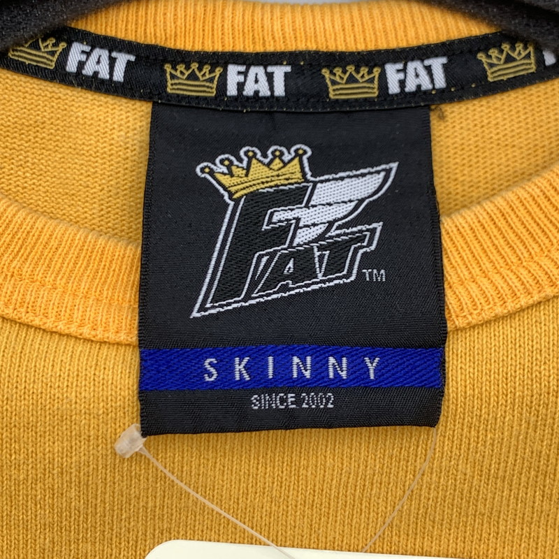 【中古品】【メンズ】 FAT エフエーティー 半袖Tシャツ F32210-CT09-AB 厚手 スウェット TEE ブランド 古着 142-260726-gm-19-fuzh サイズ：SKINNY カラー：イエロー 万代Net店