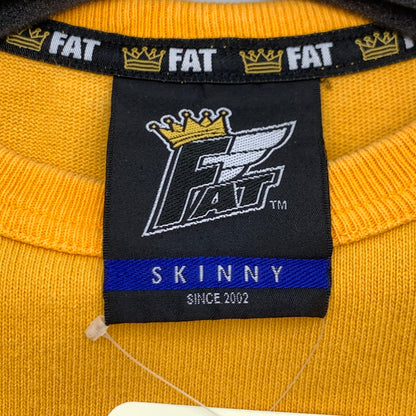 【中古品】【メンズ】 FAT エフエーティー 半袖Tシャツ F32210-CT09-AB 厚手 スウェット TEE ブランド 古着 142-260726-gm-19-fuzh サイズ：SKINNY カラー：イエロー 万代Net店