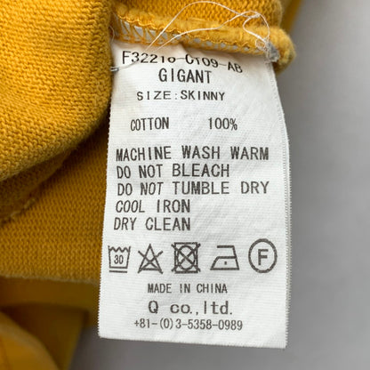 【中古品】【メンズ】 FAT エフエーティー 半袖Tシャツ F32210-CT09-AB 厚手 スウェット TEE ブランド 古着 142-260726-gm-19-fuzh サイズ：SKINNY カラー：イエロー 万代Net店