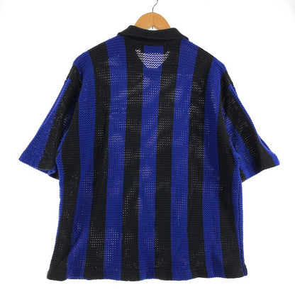 【中古品】【メンズ】 FAT エフエイティー F32510-KN01 UKNITFORM ユニットフォーム ストライプ SKINNY 半袖ニット 142-260707-ny-11-fuzh サイズ：L カラー：ブルー ブラック 万代Net店