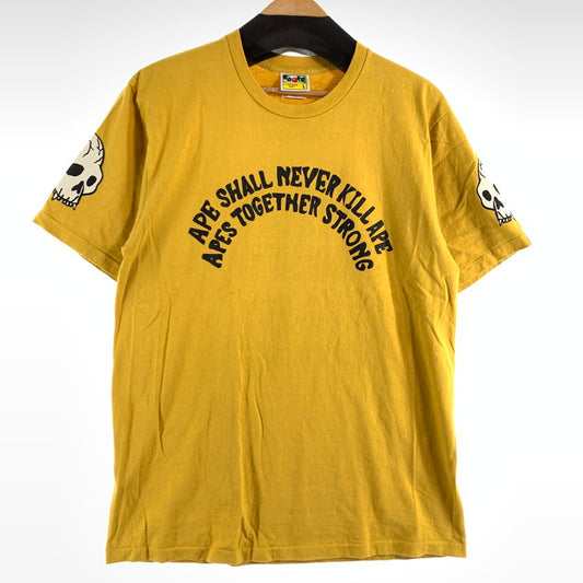 【中古品】【メンズ】 A BATHING APE アベイシングエイプ 001TEK801052M SOUVENIR SKULL TEAM GRAPHIC TEE スーベニア スカル チーム グラフィック ティー 142-260707-ny-09-fuzh サイズ：L カラー：イエロー 万代Net店