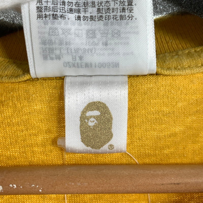 【中古品】【メンズ】 A BATHING APE アベイシングエイプ 001TEK801052M SOUVENIR SKULL TEAM GRAPHIC TEE スーベニア スカル チーム グラフィック ティー 142-260707-ny-09-fuzh サイズ：L カラー：イエロー 万代Net店