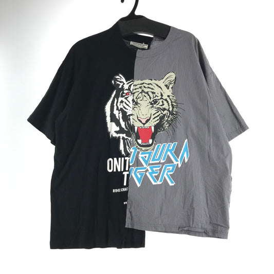 【中古品】【メンズ】 ONITSUKA TIGER オニツカタイガー 2183B319 GRAPHIC TEE Tシャツ BLACK.GRAYストライプ SIZE:L 148-260811-io-35-fuzh カラー：ブラックグレーストライプ 万代Net店