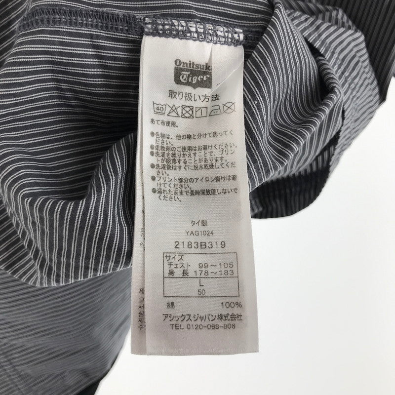 【中古品】【メンズ】 ONITSUKA TIGER オニツカタイガー 2183B319 GRAPHIC TEE Tシャツ BLACK.GRAYストライプ SIZE:L 148-260811-io-35-fuzh カラー：ブラックグレーストライプ 万代Net店