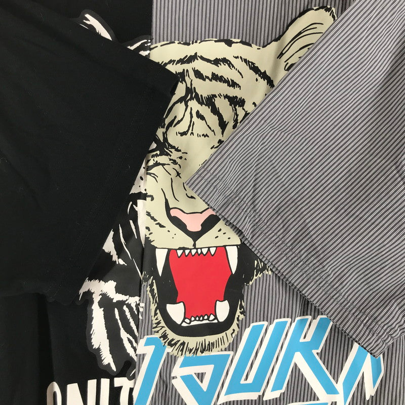 【中古品】【メンズ】 ONITSUKA TIGER オニツカタイガー 2183B319 GRAPHIC TEE Tシャツ BLACK.GRAYストライプ SIZE:L 148-260811-io-35-fuzh カラー：ブラックグレーストライプ 万代Net店